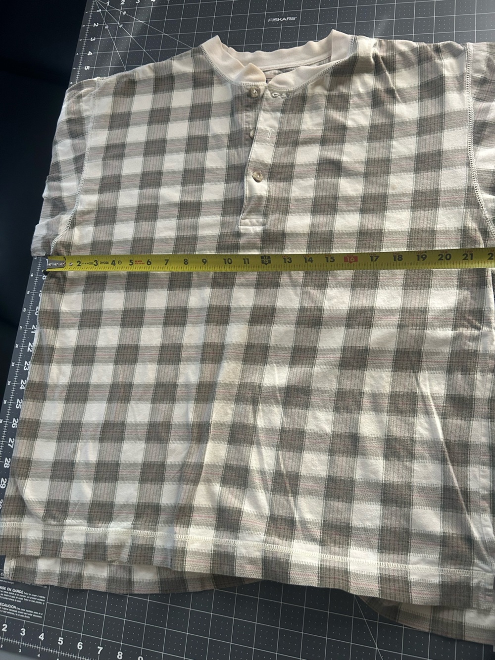 High Sierra Men's Plaid Button-Down Shirt in White and Tan